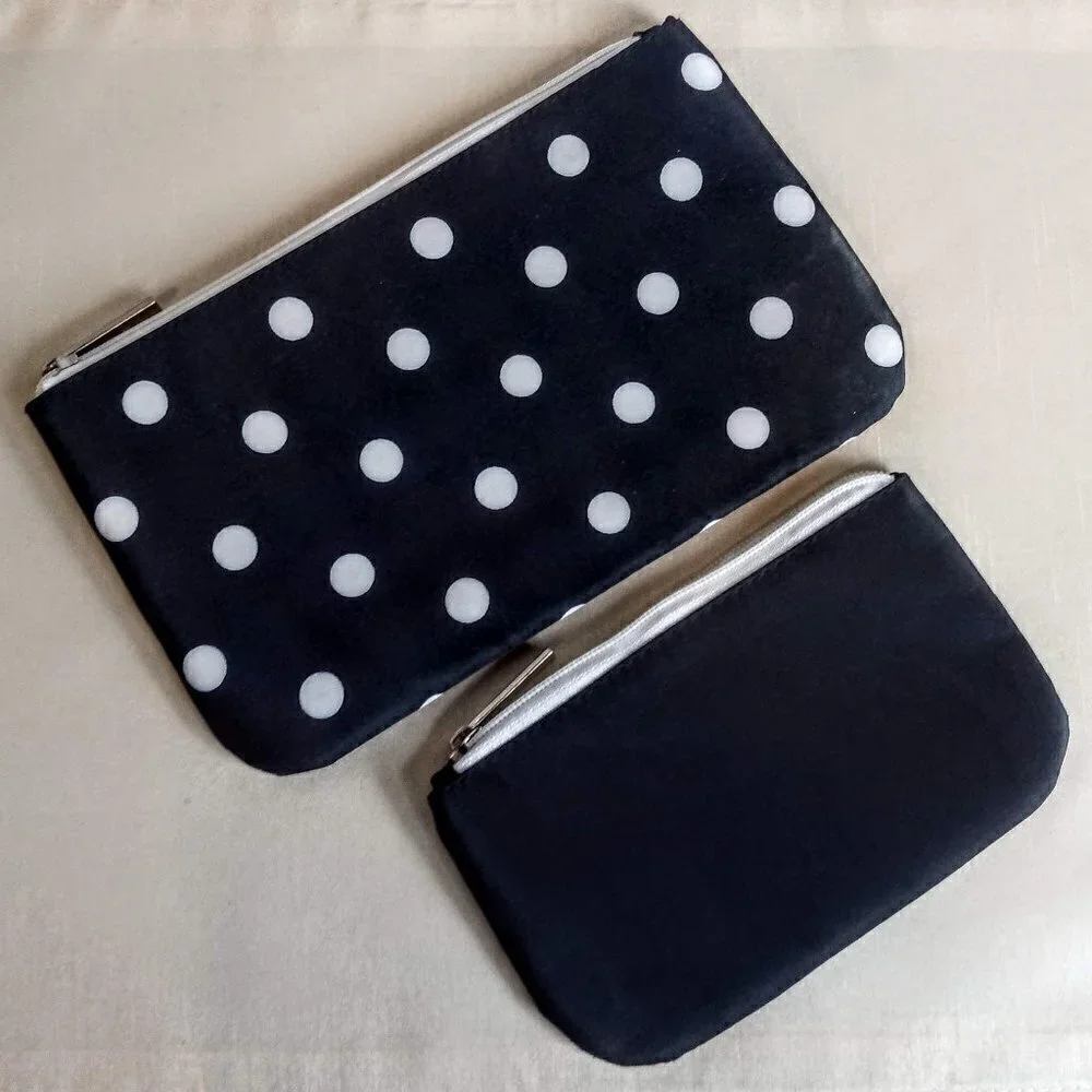 Ganz B&W Polka Dot 2-Pc. Cosmetic Bag Set